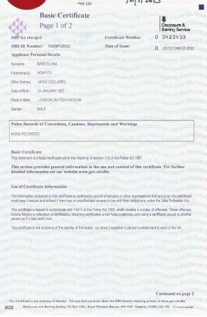 Antecedentes UK Disclosure & Barring