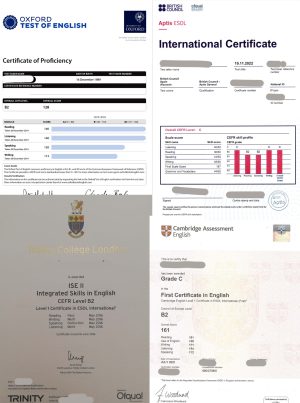 Certificado de inglés